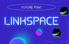 科技海报未来科技字体素材 Linkspace – Futuristic Techno Font