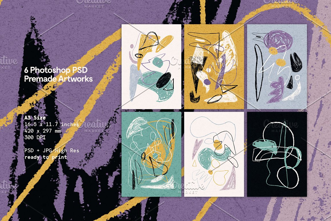 Figurá 75个抽象俏皮粗糙质感墨水画笔粉彩形状笔刷+背景纹理 75 Abstract Shapes + Brushes 图片素材 第3张-素材湾丨精选海外优质设计素材资源 Figurá 75个抽象俏皮粗糙质感墨水画笔粉彩形状笔刷+背景纹理 75 Abstract Shapes + Brushes 图片素材 sucaiwan.com