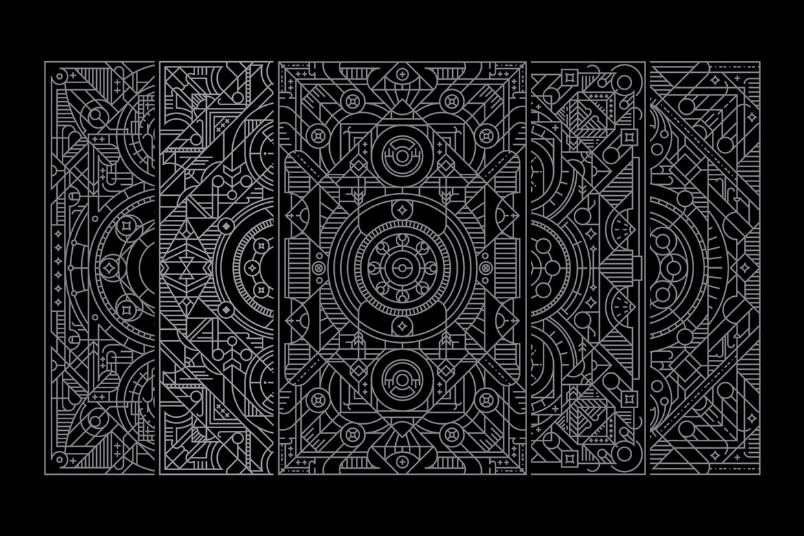 5个线条扑克牌矢量设计素材 5 Playing card vector design 图片素材 sucaiwan.com