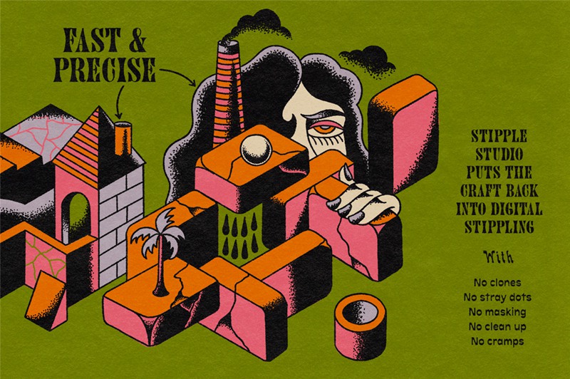 Procreate/PS笔刷:复古漫画风格不规则颗粒感网点底纹喷雾笔刷 True Grit Texture Stipple Studio . 第3张-素材湾丨精选海外优质设计素材资源 Procreate/PS笔刷:复古漫画风格不规则颗粒感网点底纹喷雾笔刷 True Grit Texture Stipple Studio . sucaiwan.com