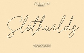 英文手写签名字体合集 Slothwilds Handwritten Typeface