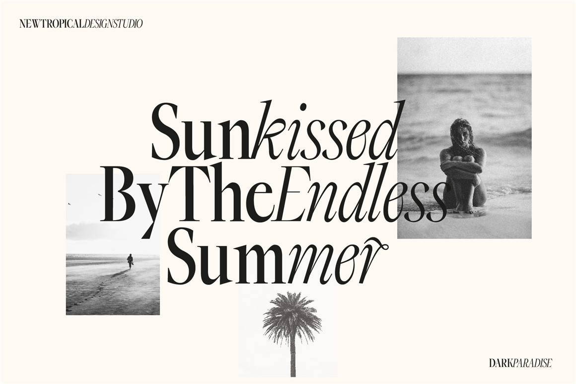 英文字体：黑暗天堂现代优雅杂志封面海报标题徽标设计衬线英文字体 设计素材 sucaiwan.com