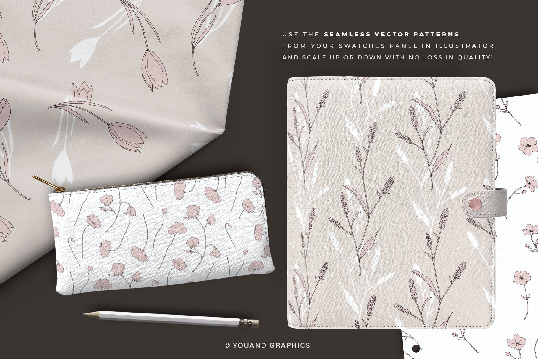 精美的花卉图案和元素 Dainty Floral Patterns & Elements 图片素材 sucaiwan.com