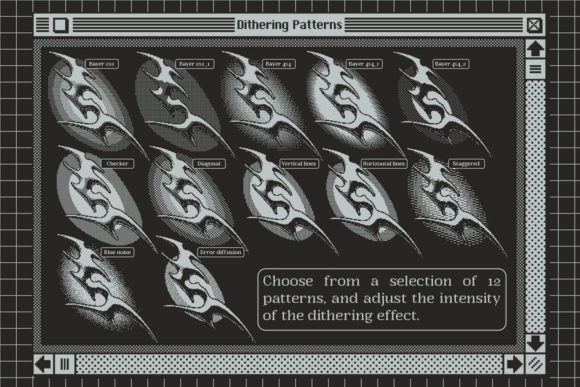 MIKSKS 复古低保真位图抖动半色调美学图案调色板+PSD模板 MIKSKS - Dithering Automator . 第4张-素材湾丨精选海外优质设计素材资源 MIKSKS 复古低保真位图抖动半色调美学图案调色板+PSD模板 MIKSKS - Dithering Automator . sucaiwan.com