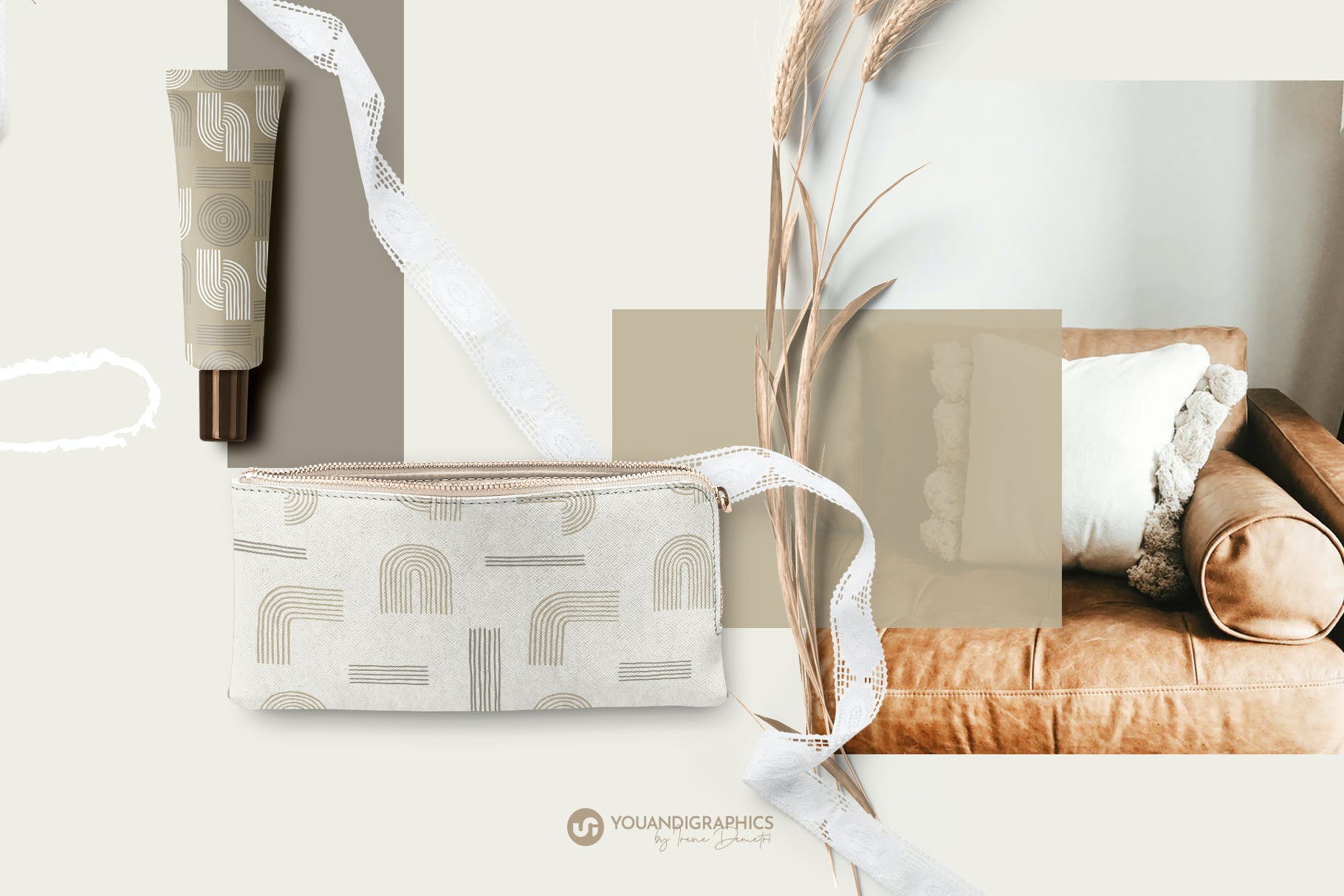 沙禅园几何形状无缝图案 Sand Zen Garden – Seamless Patterns 图片素材 sucaiwan.com