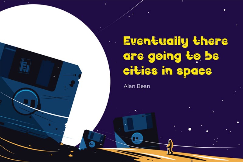 Galaksi卡通太空元素英文字体 设计素材 sucaiwan.com