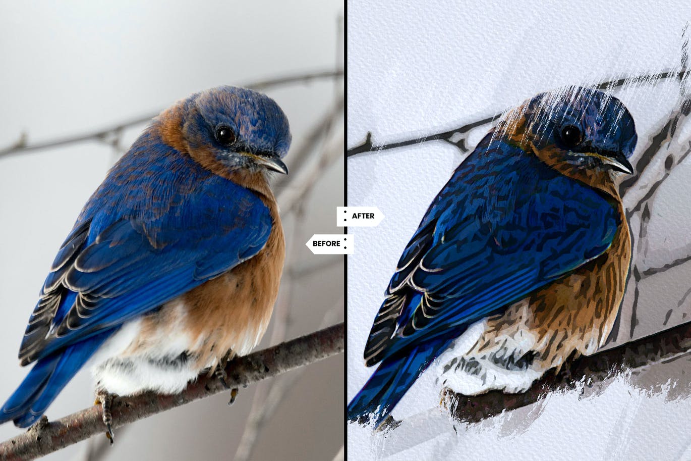 水彩笔绘画效果PS动作 Watercolor Brush Painting Effect Action 笔刷资源 sucaiwan.com