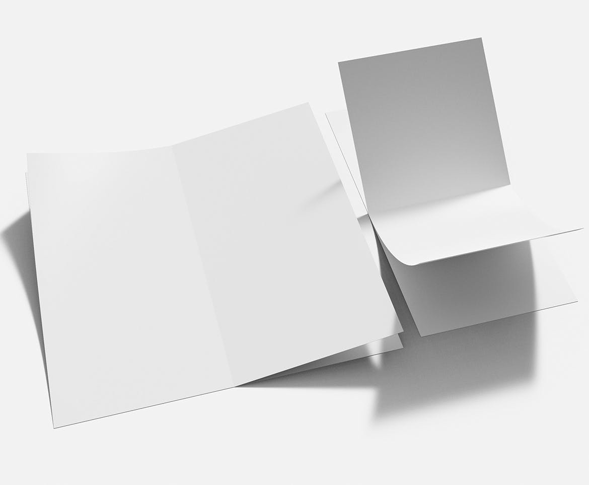 折页时尚杂志宣传册设计样机psd模板v4 Brochure Mockup 样机素材 sucaiwan.com