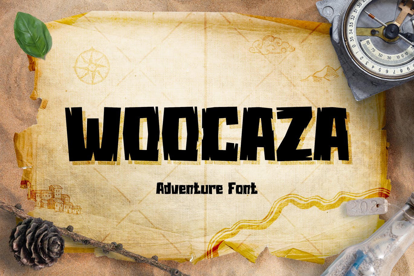 儿童冒险无衬线字体素材 Woocaza – Kids Adventure Font 设计素材 sucaiwan.com