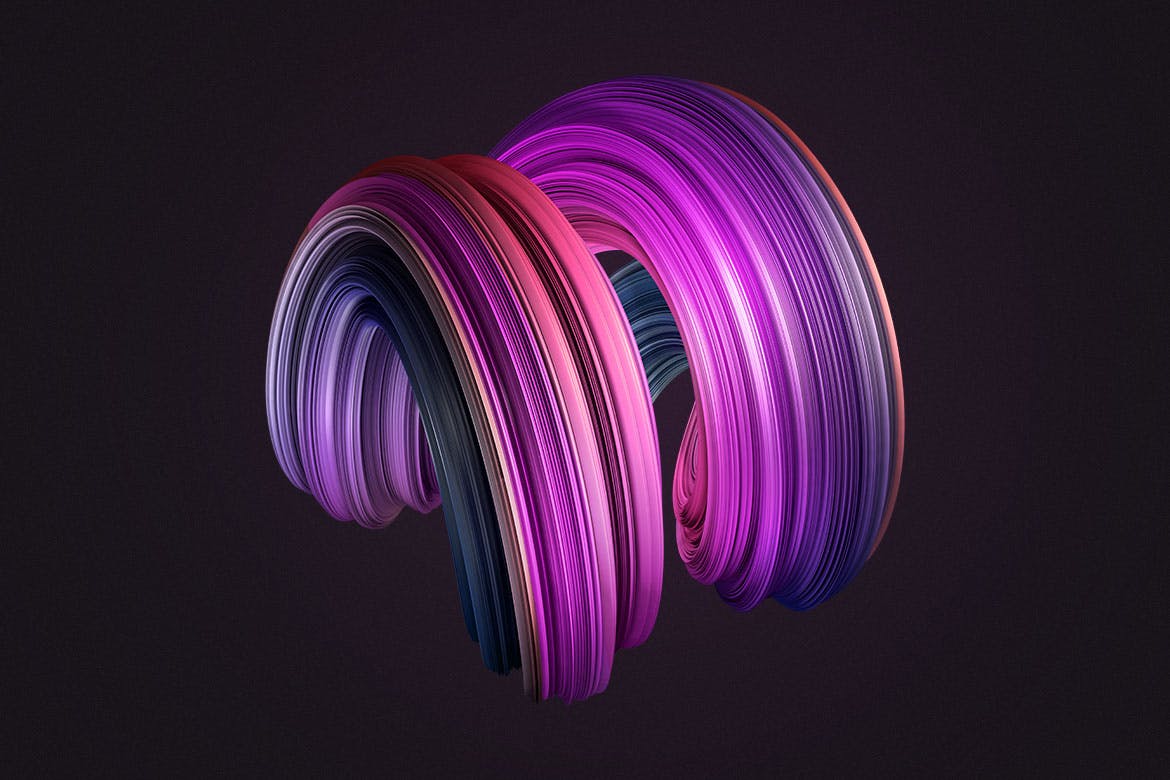 3D扭曲装饰形状背景 3D Twisted Decorative Shapes Backgrounds 图片素材 sucaiwan.com