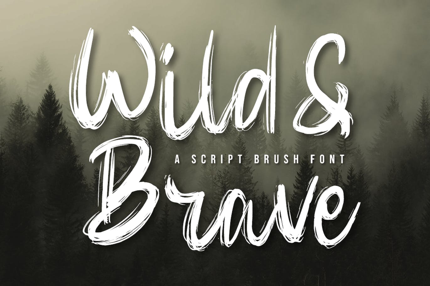 画笔笔刷多线条叠加效果手写字体 Script Brush Font 设计素材 sucaiwan.com