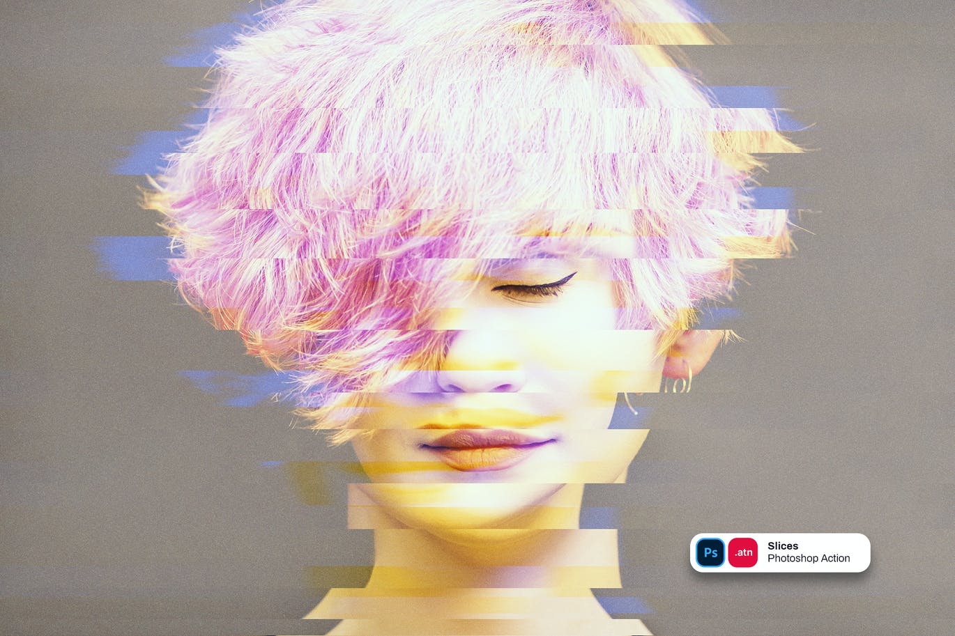 分割切片效果照片处理PS动作 Slices Photoshop Action 插件预设 sucaiwan.com