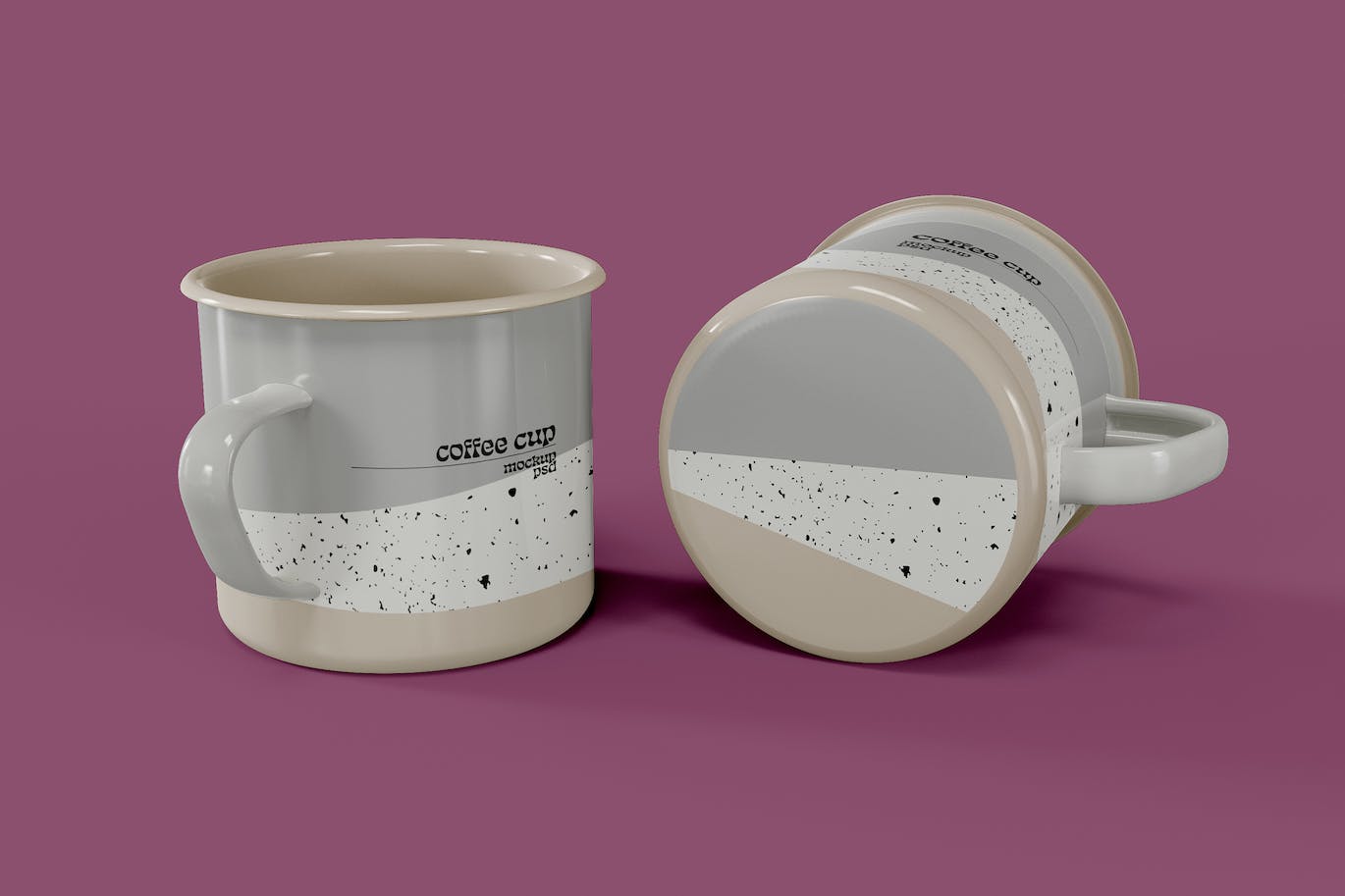 搪瓷马克杯设计样机图psd模板 Mugs Mockup 样机素材 sucaiwan.com
