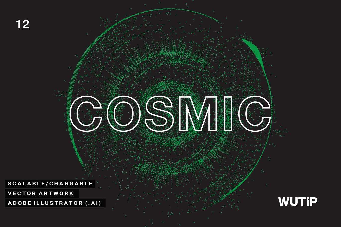 抽象绿色宇宙矢量背景 Vector Cosmic 12 图片素材 sucaiwan.com