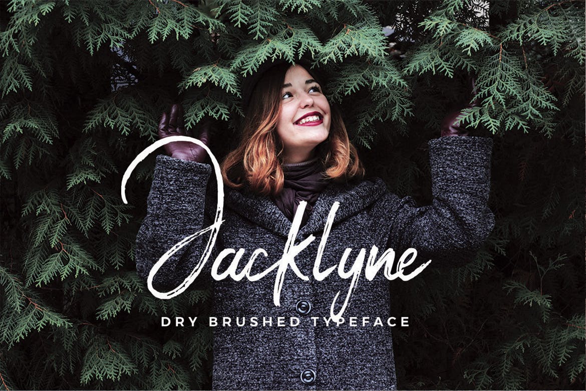 清晰干燥线条英文手写脚本字体 Jacklyne – Dry Brush Typeface Font 设计素材 sucaiwan.com