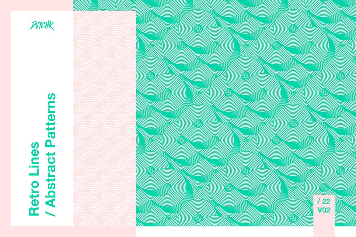 复古线条抽象图案 Retro Lines / Abstract Patterns / V02 图标素材 sucaiwan.com