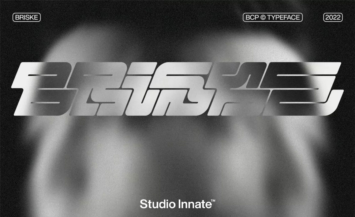 未来赛博朋克科技科幻机能机甲海报平面设计标题Logo排版装饰字体 Briske by Studio Innate 设计素材 sucaiwan.com