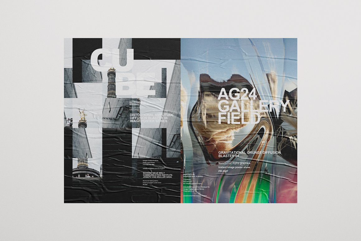 20个抽象扭曲故障主视觉海报图片设计效果PSD样式模板 Evlogiev – Distort Image Poster 样机素材 sucaiwan.com