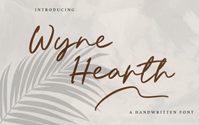 连字手写英文字体素材 Wyne Hearth