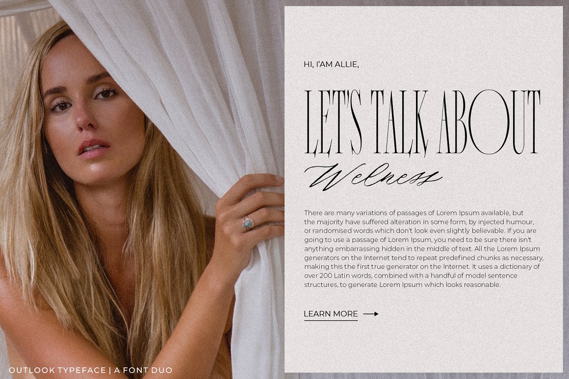 90年代复古优雅女性化纤细杂志海报标题排版设计PSAI英文字体包 Outlook Font Duo 设计素材 第8张-素材湾丨精选海外优质设计素材资源 90年代复古优雅女性化纤细杂志海报标题排版设计PSAI英文字体包 Outlook Font Duo 设计素材 sucaiwan.com