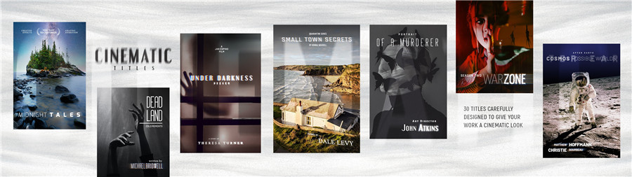 FCPX插件：30种专业电影级标题文字动画预设 Cinematic Titles 插件预设 sucaiwan.com