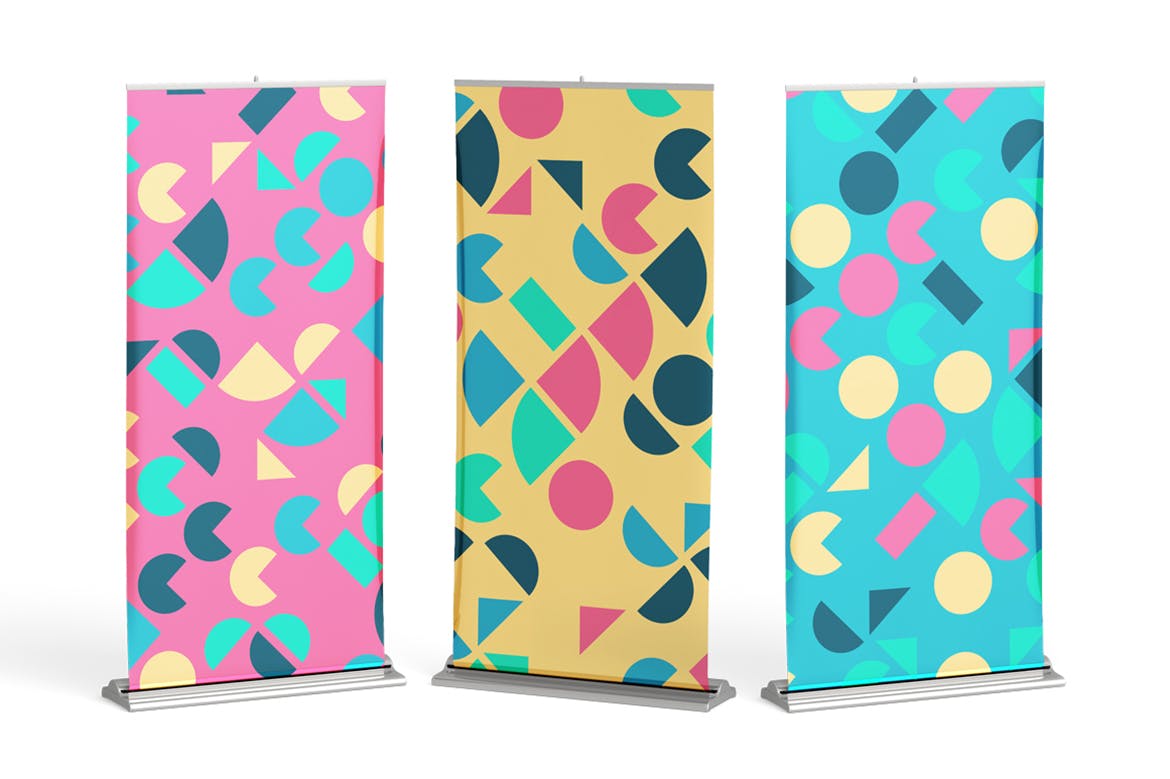 135个几何彩色艺术复古图案v1 135 Geometric Colorful Art Retro Patterns 001 图片素材 sucaiwan.com