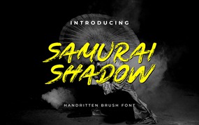 日式“武士”风阴影笔刷手写字体 Samurai Shadow Brush Handwritten Font