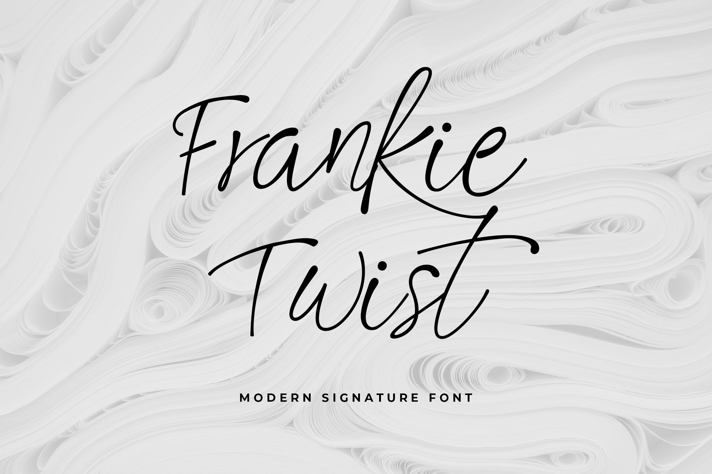 时尚品牌设计英文细线条字体 Frankie Twist Signature Font 设计素材 sucaiwan.com