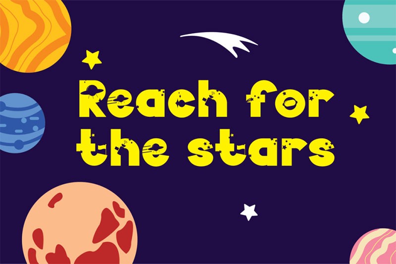 Galaksi卡通太空元素英文字体 设计素材 sucaiwan.com