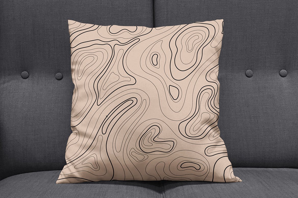 地貌地形无缝装饰图案 Seamless Pattern Topographic Map 图片素材 sucaiwan.com