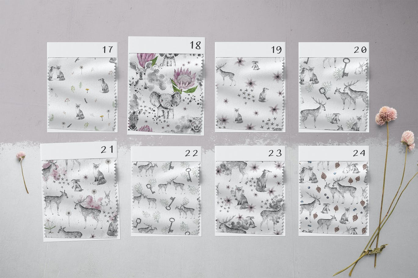 水彩动物儿童手绘图案 Watercolor kids patterns 图片素材 sucaiwan.com