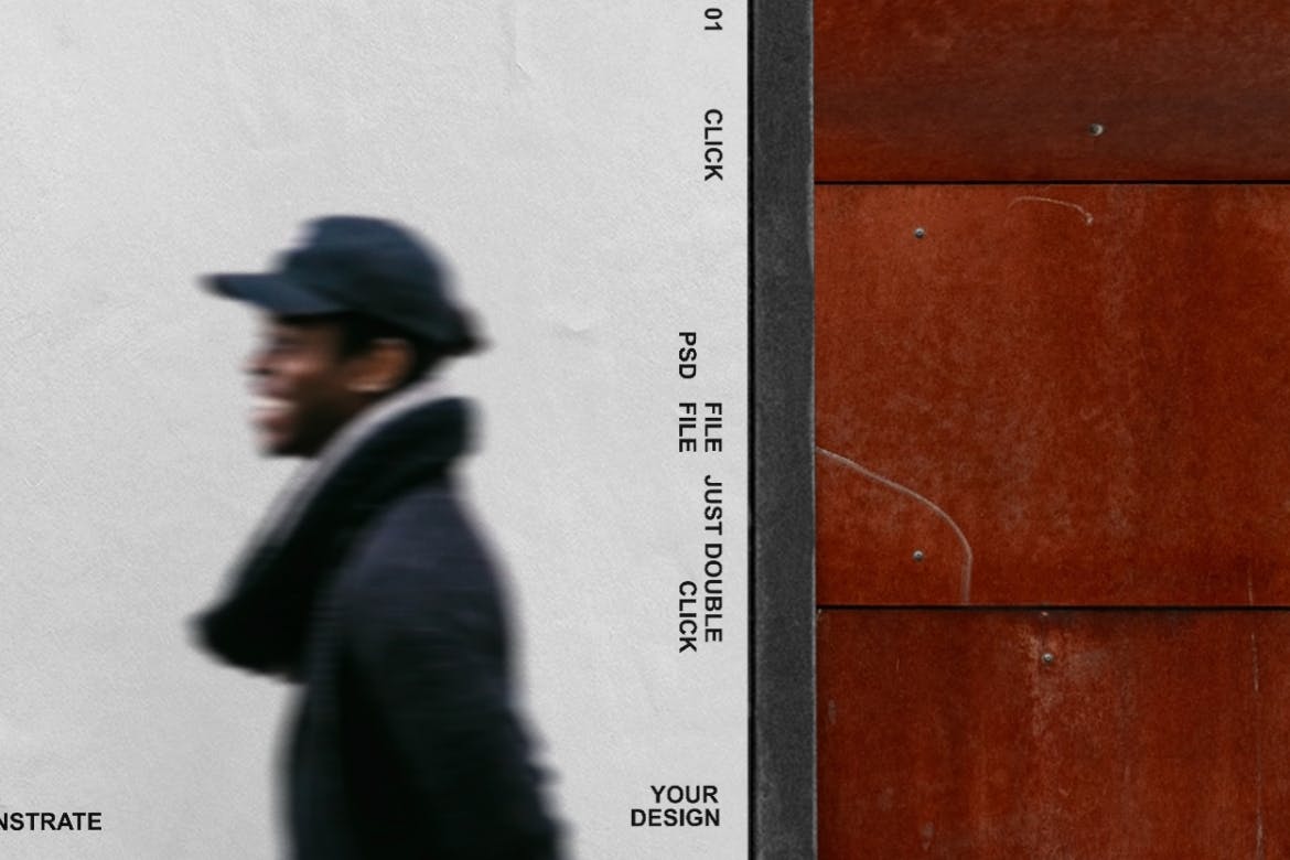 城市墙面广告海报样机图psd模板 City Wall Poster Mockup 样机素材 sucaiwan.com