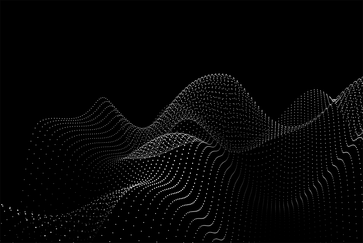 立体白色粒子波浪黑色背景 GEO_NOISE5 Image Pack 图片素材 sucaiwan.com