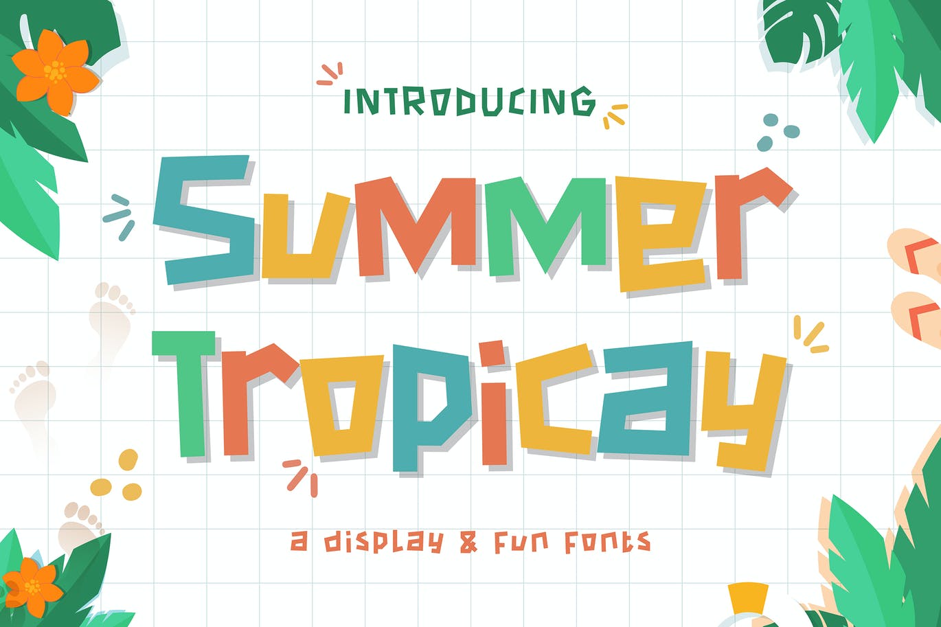 夏季热带彩色无衬线字体 Summer Tropica – Playful Font 设计素材 sucaiwan.com
