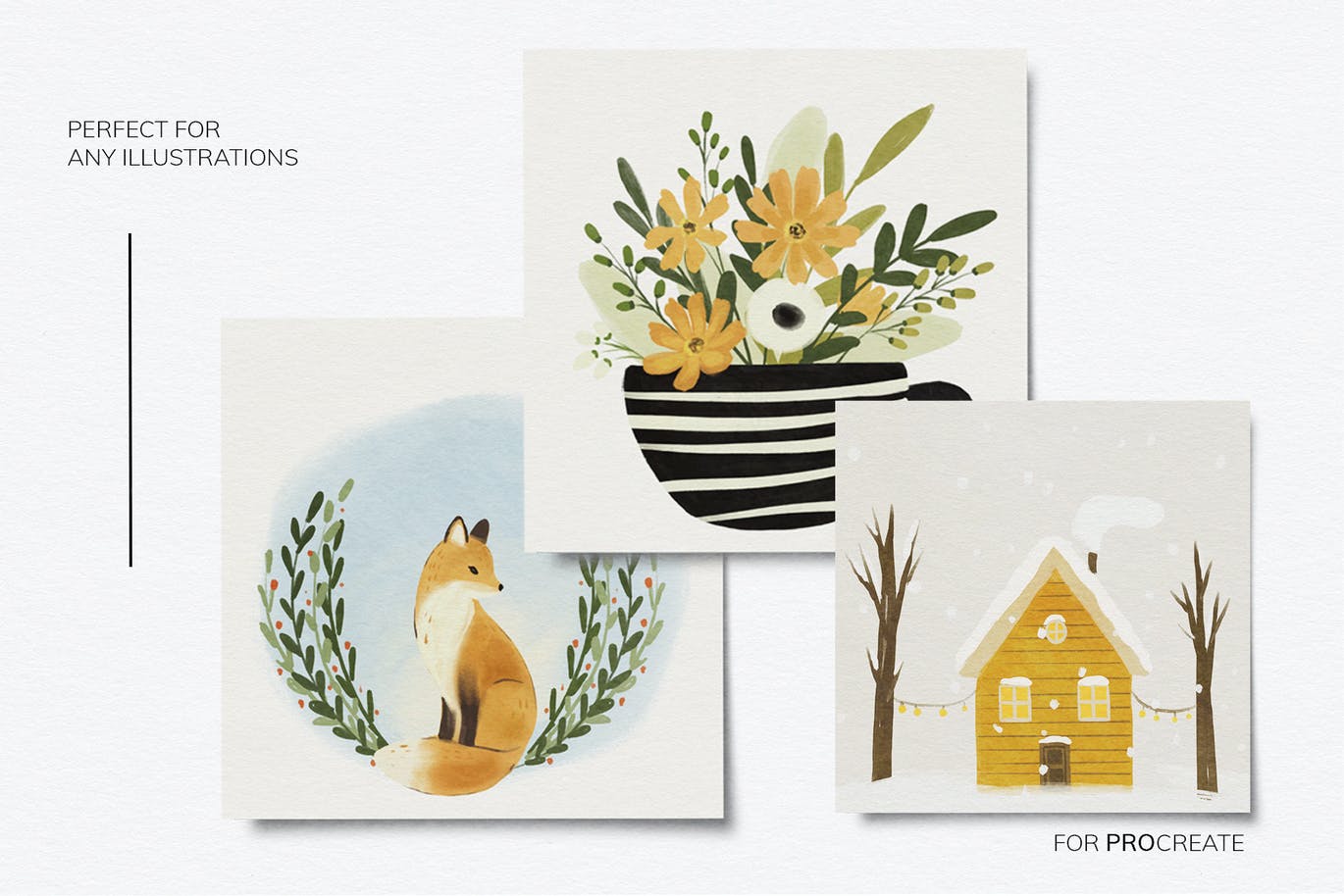 水粉Procreate笔刷素材 Procreate Gouache Brush set 笔刷资源 sucaiwan.com