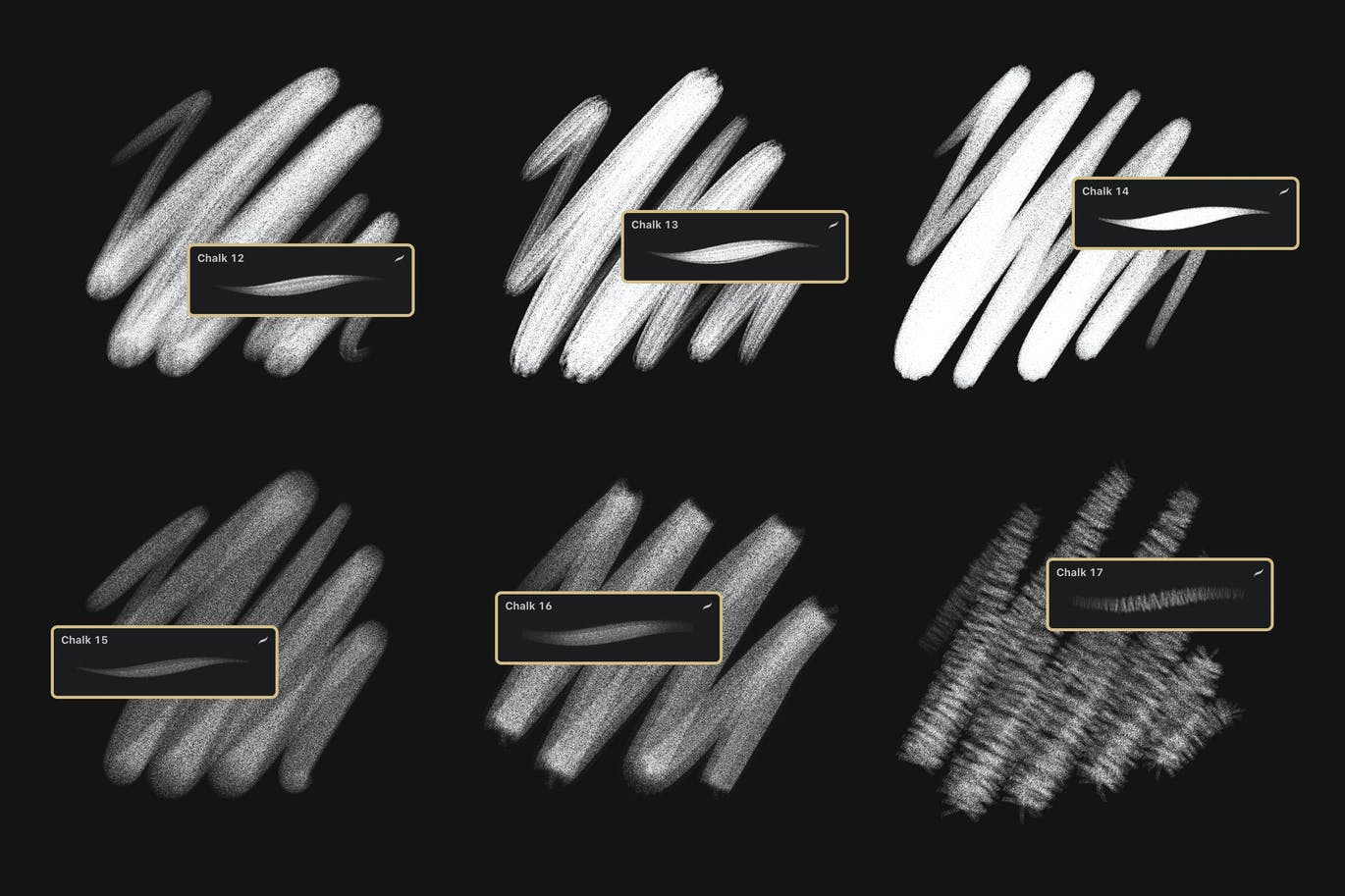 粉笔效果Procreate笔刷素材 Chalk Procreate Brushes 笔刷资源 sucaiwan.com