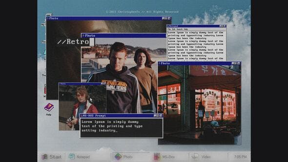 AE模板:复古计算机系统WIN95风格图标弹窗元素动画 插件预设 第1张-素材湾丨精选海外优质设计素材资源 AE模板:复古计算机系统WIN95风格图标弹窗元素动画 插件预设 sucaiwan.com