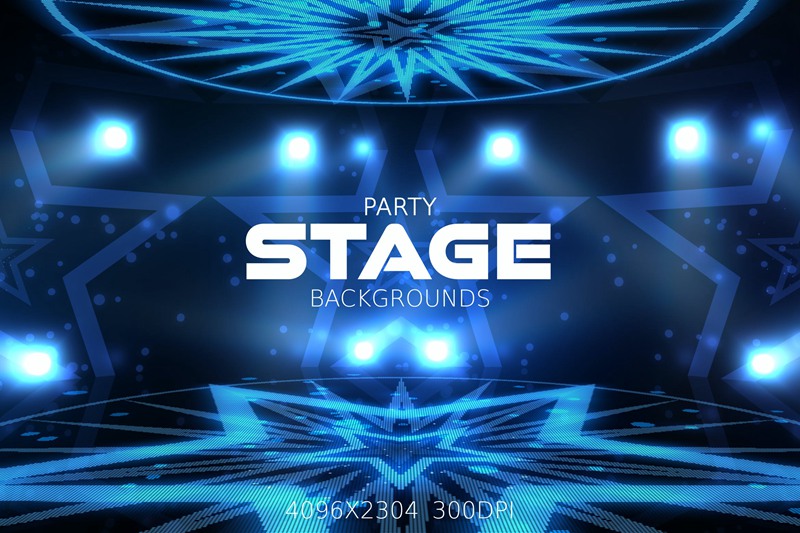 蓝色派对舞台背景 Party Stage Backgrounds 图片素材 sucaiwan.com
