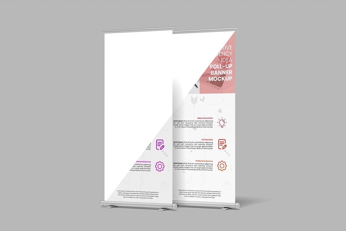 立式横幅Banner图样机 Stand Banner Mockup 样机素材 sucaiwan.com