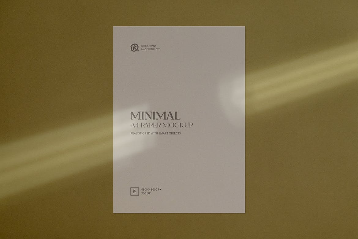 极简的A4文件纸张样机图psd模板 Minimal A4 Paper Mockup 样机素材 sucaiwan.com
