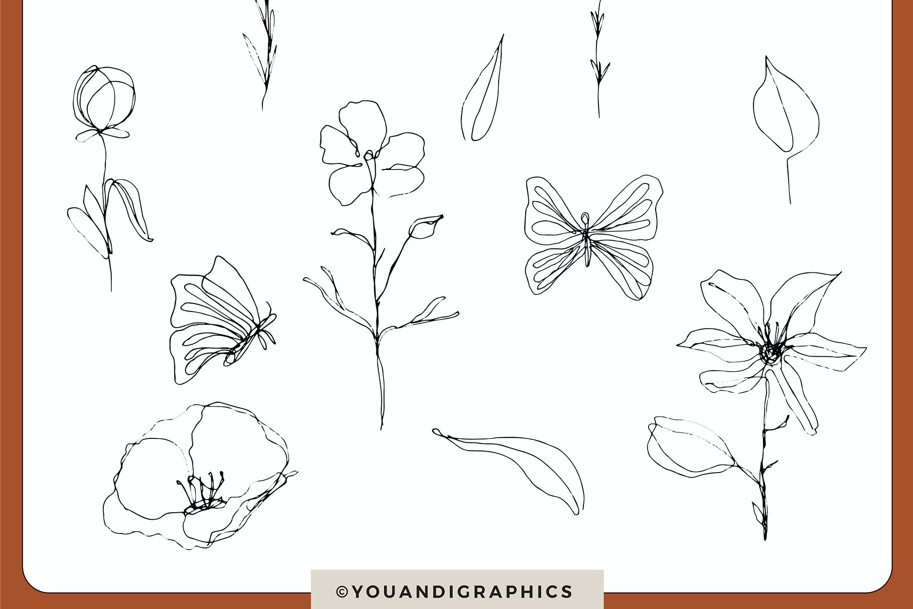 黑暗花园花卉手绘图案素材 Dark Garden Floral Patterns 图片素材 sucaiwan.com