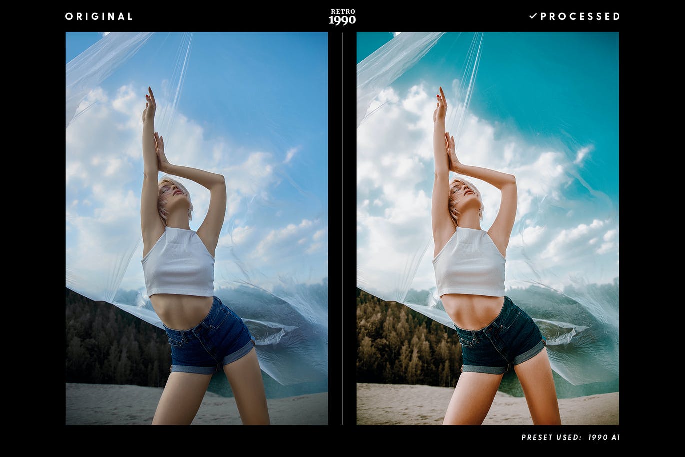 复古1990年代色调PS动作&LR预设 1990 Retro – Actions & Presets 插件预设 sucaiwan.com