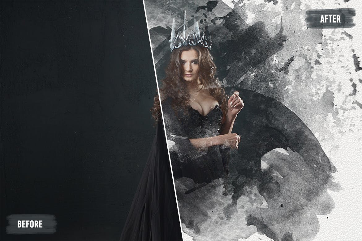 45个水墨水彩ps笔刷v1 45 Watercolor Brushes – Vol. 1 笔刷资源 sucaiwan.com