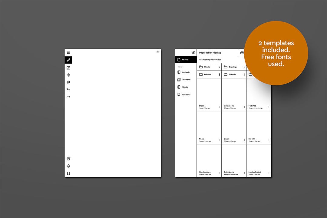 纸质平板电脑顶视图样机psd模板 Paper Tablet Mockup Top View 样机素材 sucaiwan.com