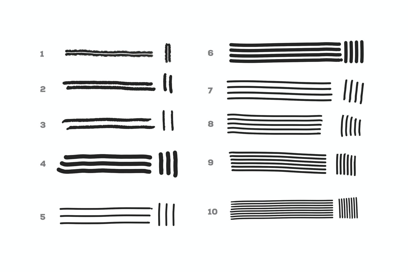 10个iPad专用多线条Procreate笔刷素材 10 Multi Line Brushes Procreate 笔刷资源 sucaiwan.com