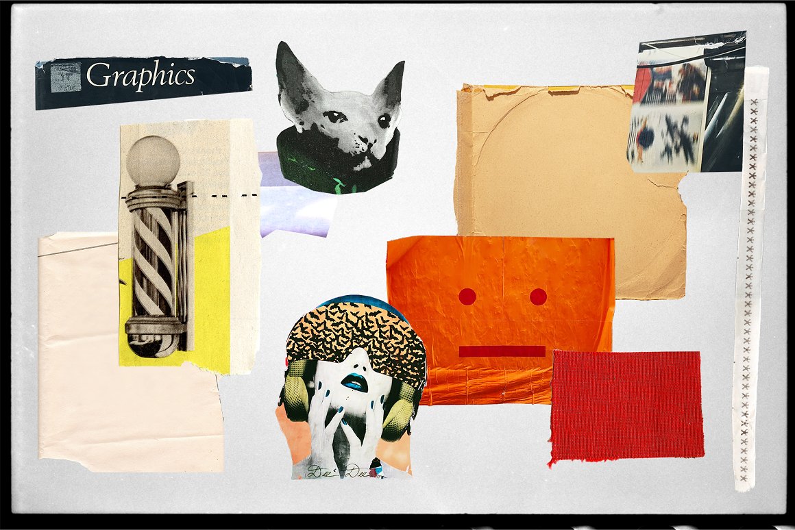 63款复古美式欧洲撕纸人物宝丽来胶片纸张拼贴画PNG免抠图设计素材 Vintage Vibes / Collage Art 图片素材 sucaiwan.com