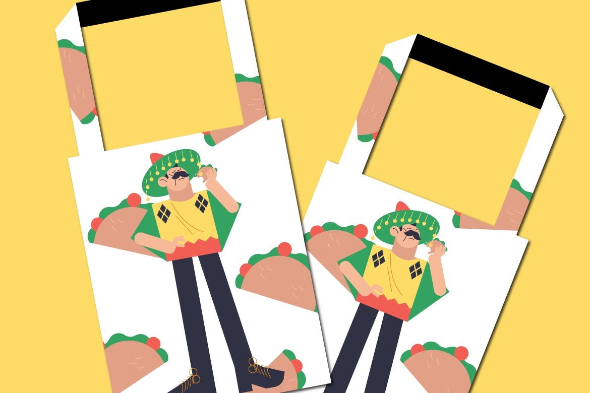 平面设计五月五日节人物矢量插画集 Pink Flat Design Cinco De Mayo Illustration Set 设计素材 sucaiwan.com