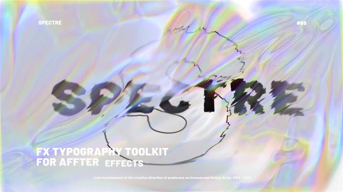 AE模板：潮流抽象镭射炫酷塑封大标题流体渐变动态海报 FX Typography Toolkit 设计素材 sucaiwan.com