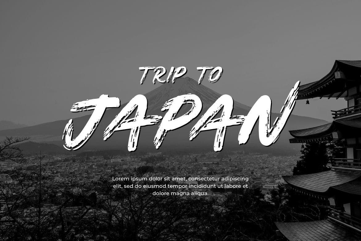 日式“武士”风阴影笔刷手写字体 Samurai Shadow Brush Handwritten Font 设计素材 sucaiwan.com