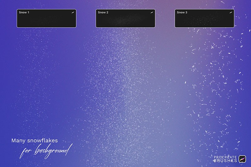 18个逼真下雪效果Procreate笔刷 笔刷资源 sucaiwan.com